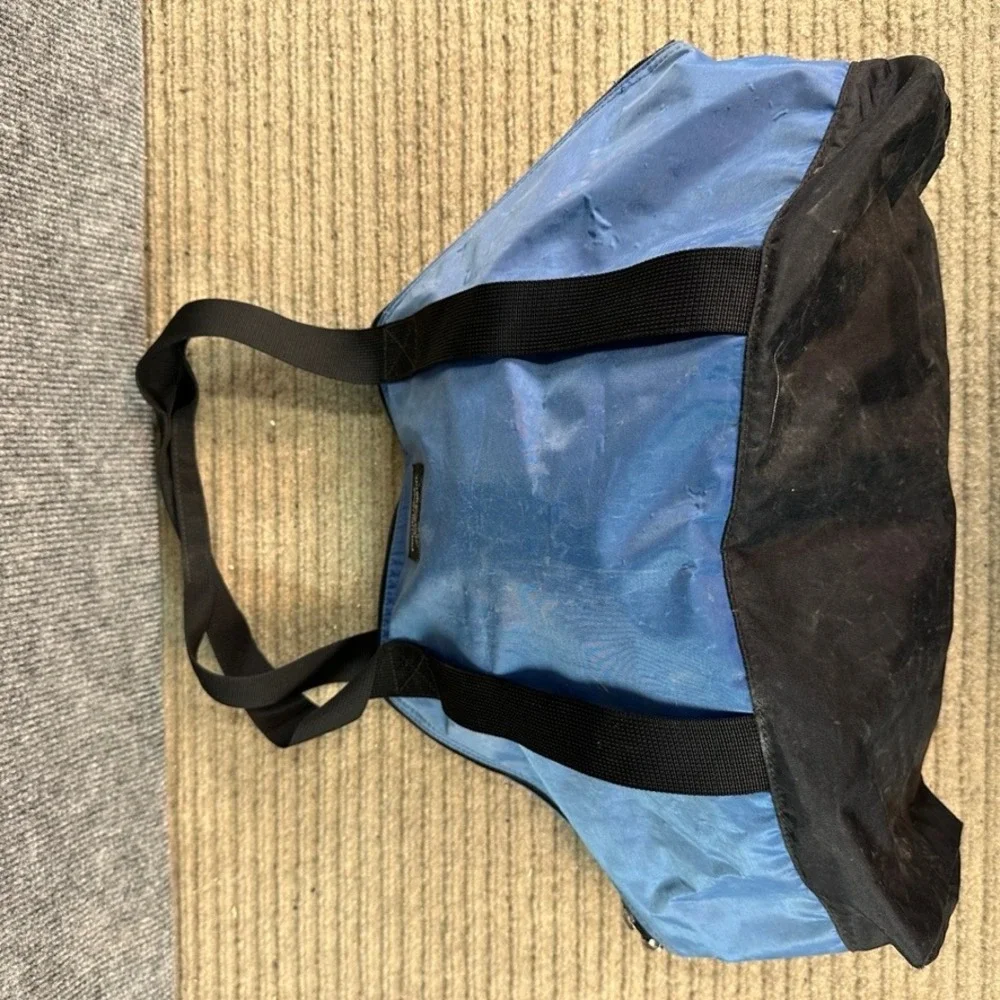 Ralph Lauren Polo Jeans Co Duffel Bag Blue Black Nylon Vintage Travel Gym Tote